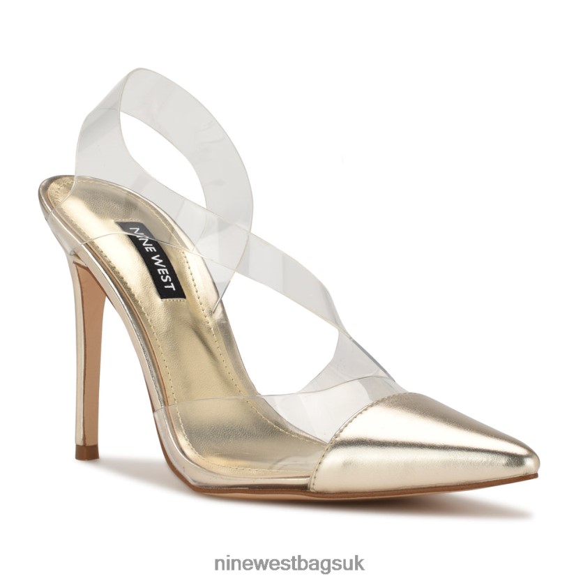 Nine West Flawless Pointy Toe Slingback Pumps RFX40B1410 - Nine West Sandals UK Platino/Clear