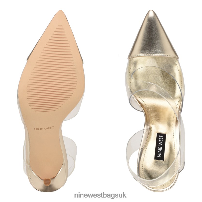 Nine West Flawless Pointy Toe Slingback Pumps RFX40B1410 - Nine West Sandals UK Platino/Clear