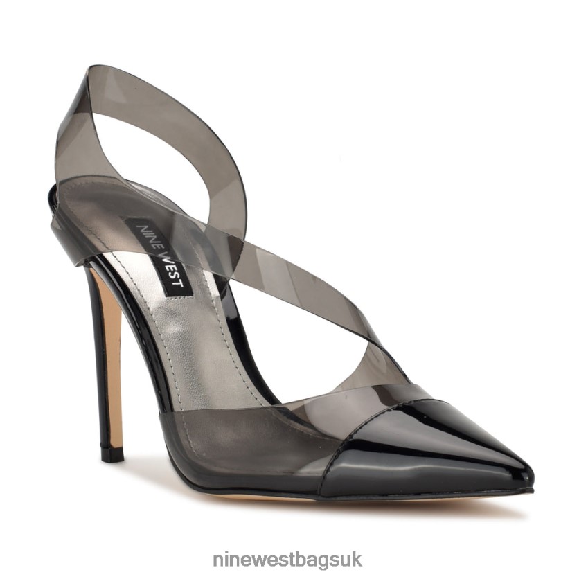 Nine West Flawless Pointy Toe Slingback Pumps RFX40B1412 - Nine West Bags UK Black/Smoke