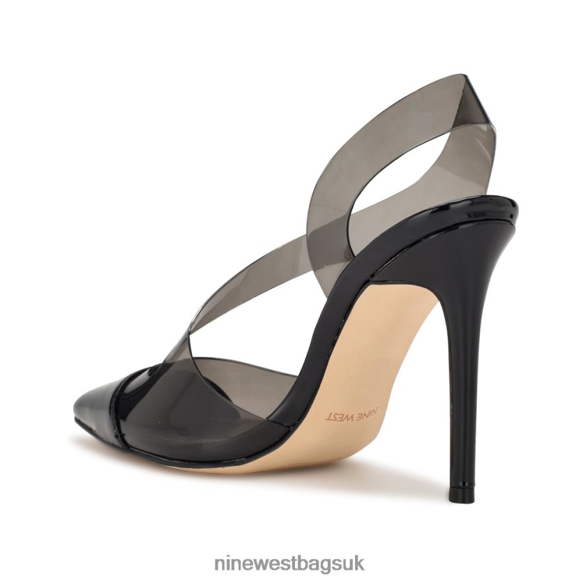 Nine West Flawless Pointy Toe Slingback Pumps RFX40B1412 - Nine West Bags UK Black/Smoke