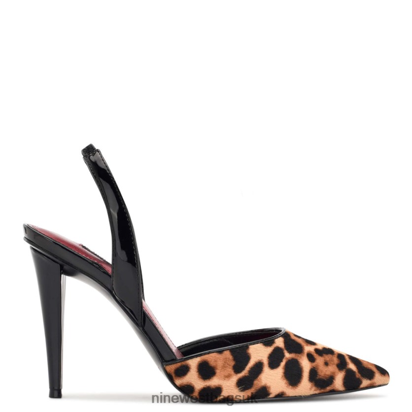 Nine West Flory Slingback Pumps RFX40B1347 - Nine West UK Sale Leopard Haircalf