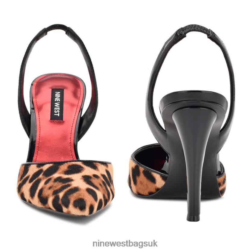 Nine West Flory Slingback Pumps RFX40B1347 - Nine West UK Sale Leopard Haircalf