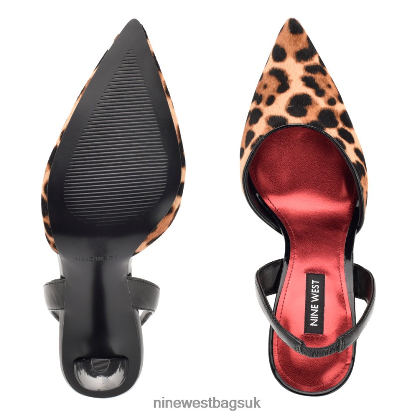 Nine West Flory Slingback Pumps RFX40B1347 - Nine West UK Sale Leopard Haircalf