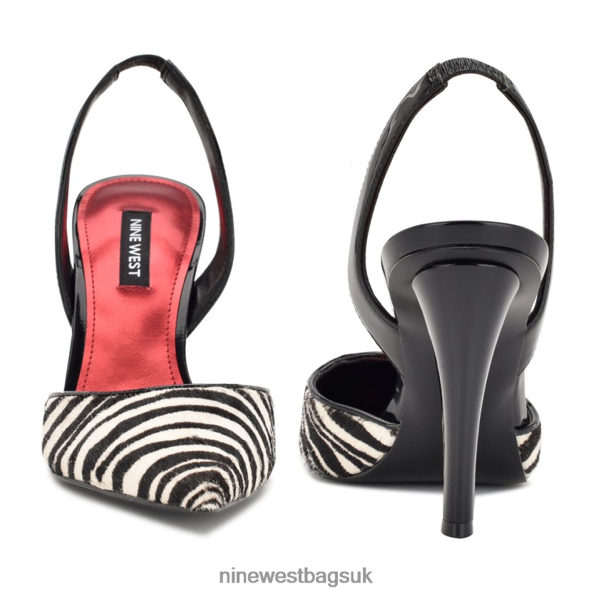 Nine West Flory Slingback Pumps RFX40B1348 - Nine West Bags UK Zebra Haircalf