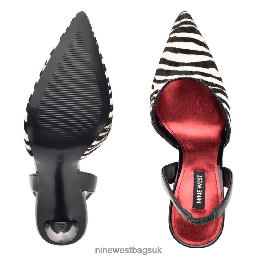 Nine West Flory Slingback Pumps RFX40B1348 - Nine West Bags UK Zebra Haircalf