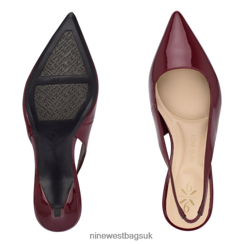 Nine West Kately 9x9 Slingback Pumps RFX40B1106 - Nine West Sandals UK Plum Patent