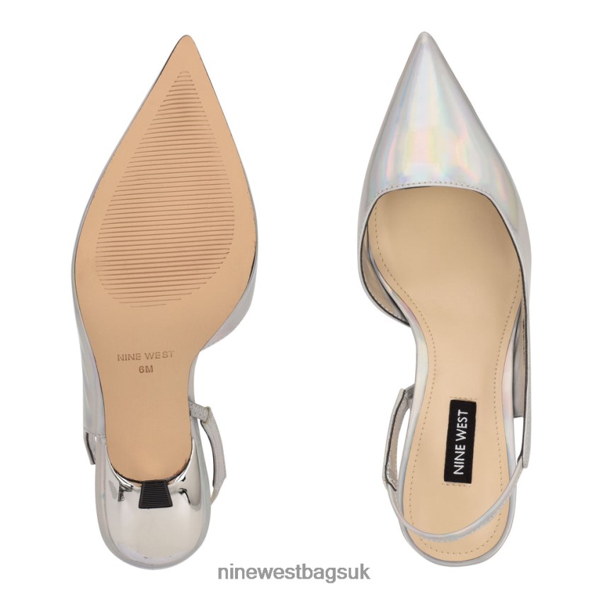 Nine West Mollie Pointy Toe Heeled Slingbacks RFX40B1943 - Nine West UK Sale Iridescent