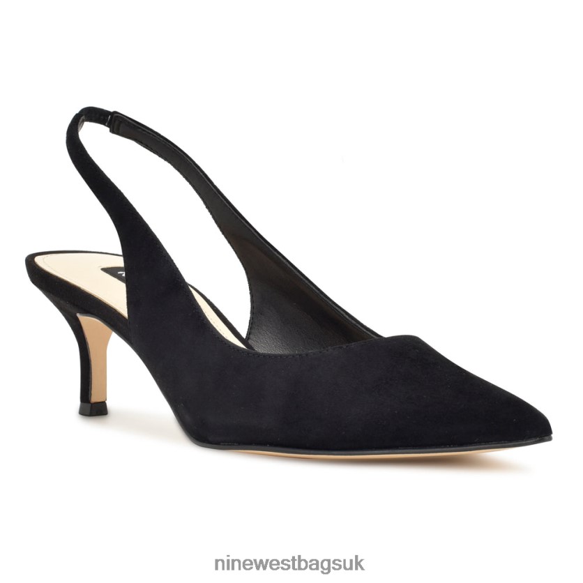 Nine West Nataly Slingback Pumps RFX40B1153 - Nine West UK Black Suede