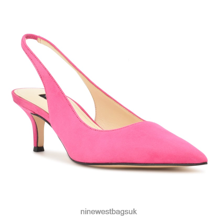 Nine West Nataly Slingback Pumps RFX40B1154 - Nine West Sandals UK Neon Pink Suede