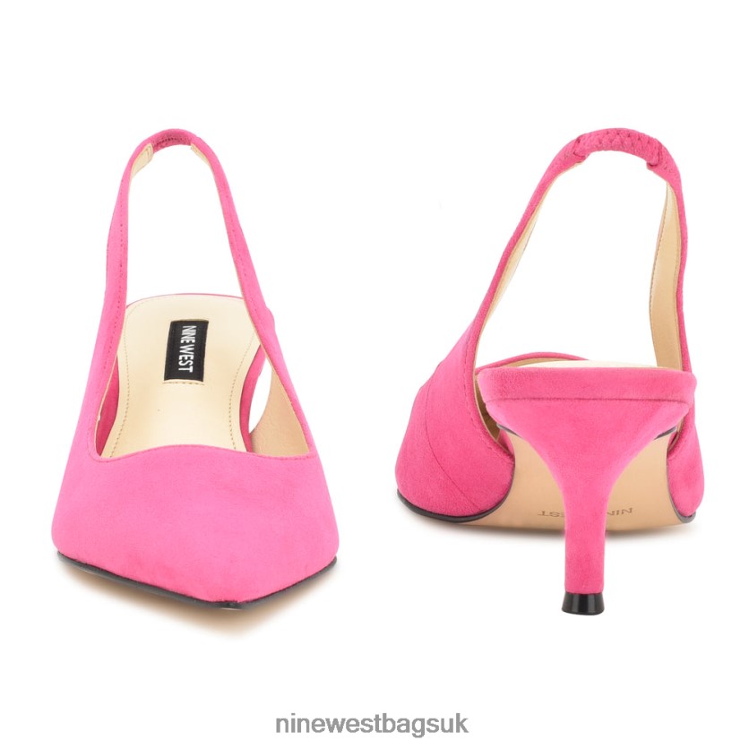 Nine West Nataly Slingback Pumps RFX40B1154 - Nine West Sandals UK Neon Pink Suede