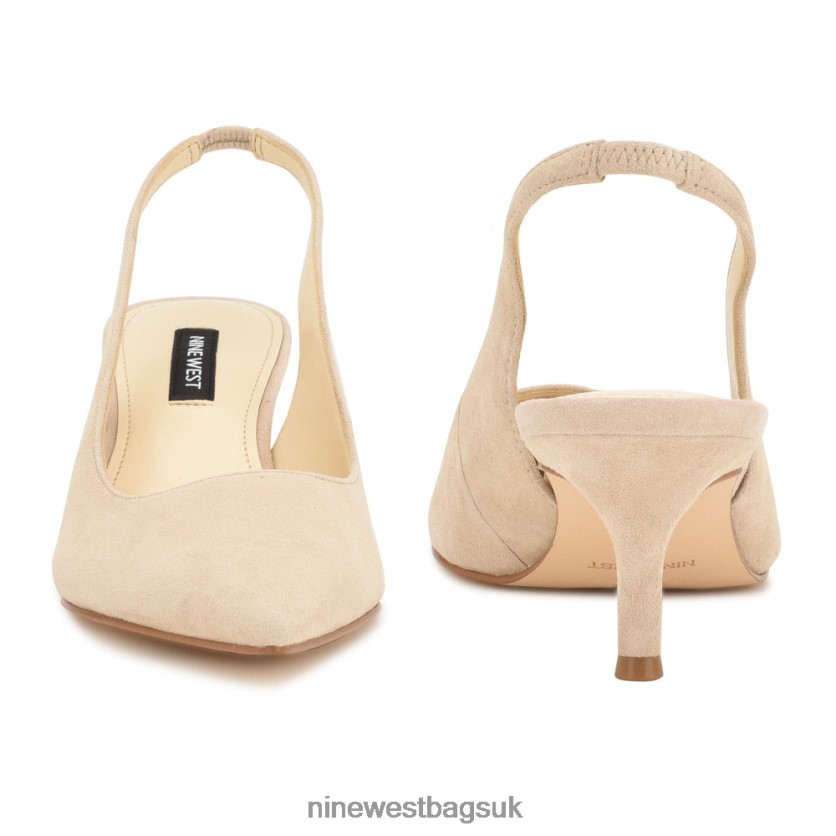 Nine West Nataly Slingback Pumps RFX40B1155 - Nine West UK Sale Barely Nude Suede