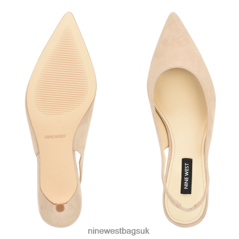 Nine West Nataly Slingback Pumps RFX40B1155 - Nine West UK Sale Barely Nude Suede