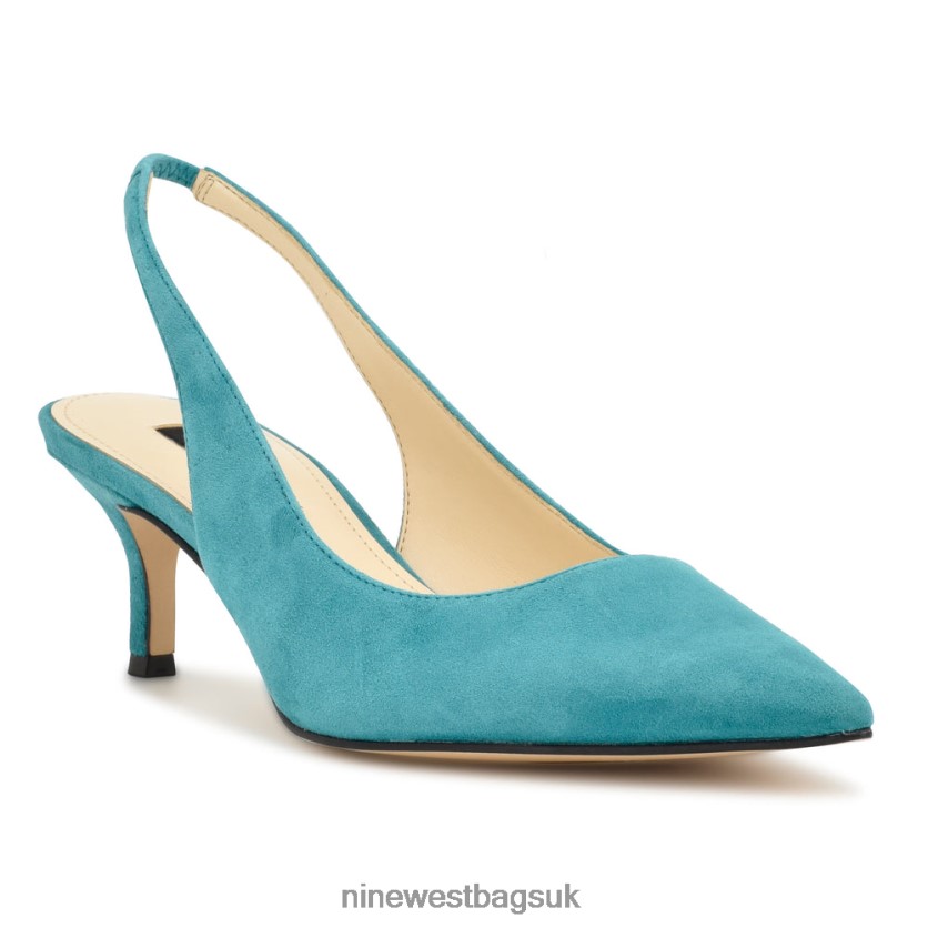 Nine West Nataly Slingback Pumps RFX40B886 - Nine West Sandals UK Turquoise Suede