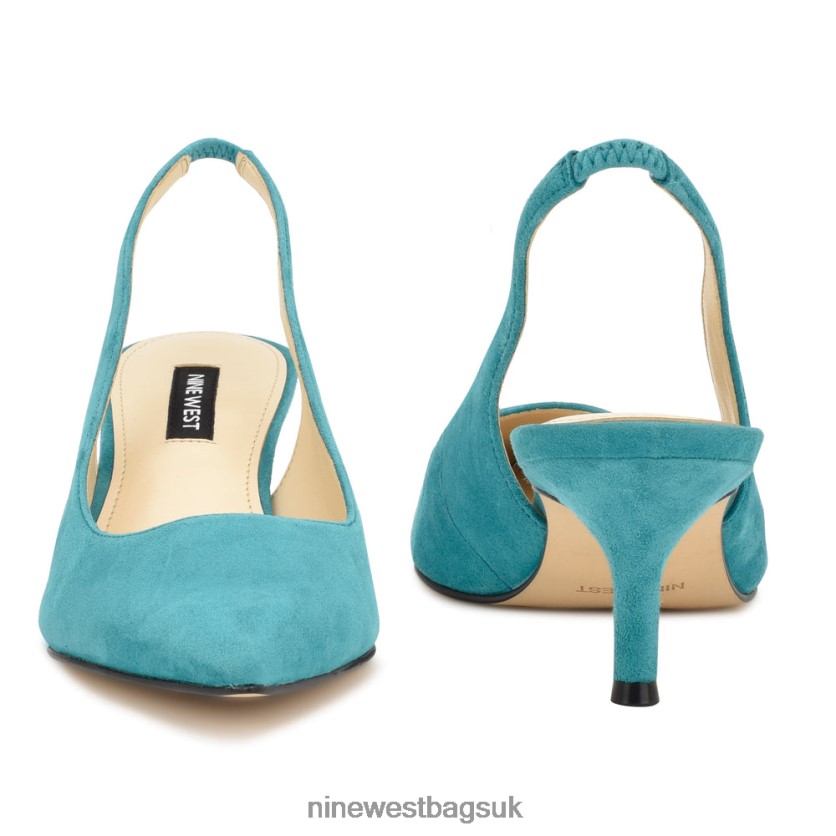 Nine West Nataly Slingback Pumps RFX40B886 - Nine West Sandals UK Turquoise Suede