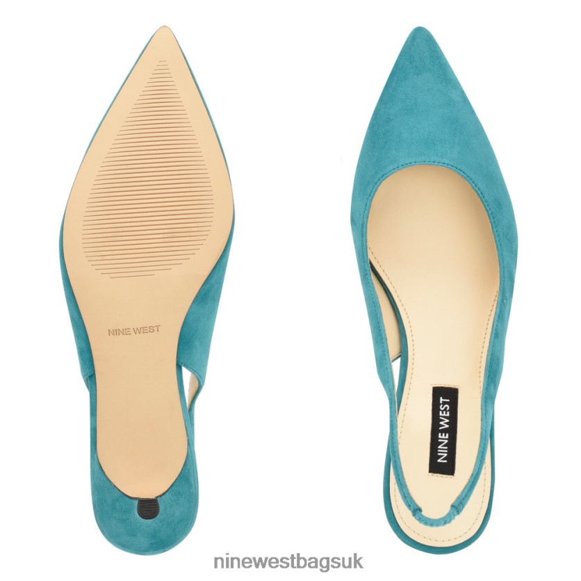Nine West Nataly Slingback Pumps RFX40B886 - Nine West Sandals UK Turquoise Suede
