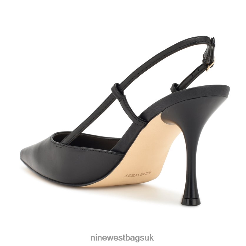 Nine West Peni Slingback Pumps RFX40B1395 - Nine West UK Sale Black Leather