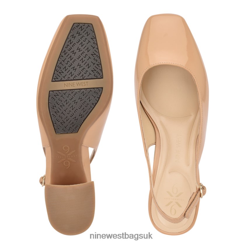 Nine West Vila 9x9 Slingback Pumps RFX40B2154 - Nine West Sandals UK Barely Nude Patent