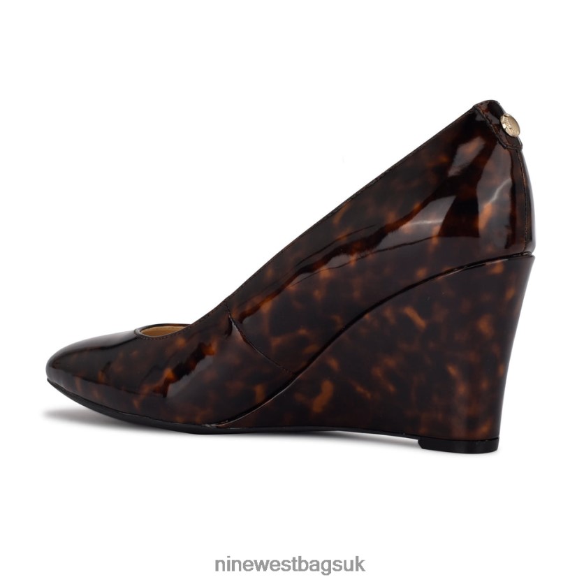 Nine West Cal 9x9 Dress Wedges RFX40B1146 - Nine West Sandals UK Brown Tortoise