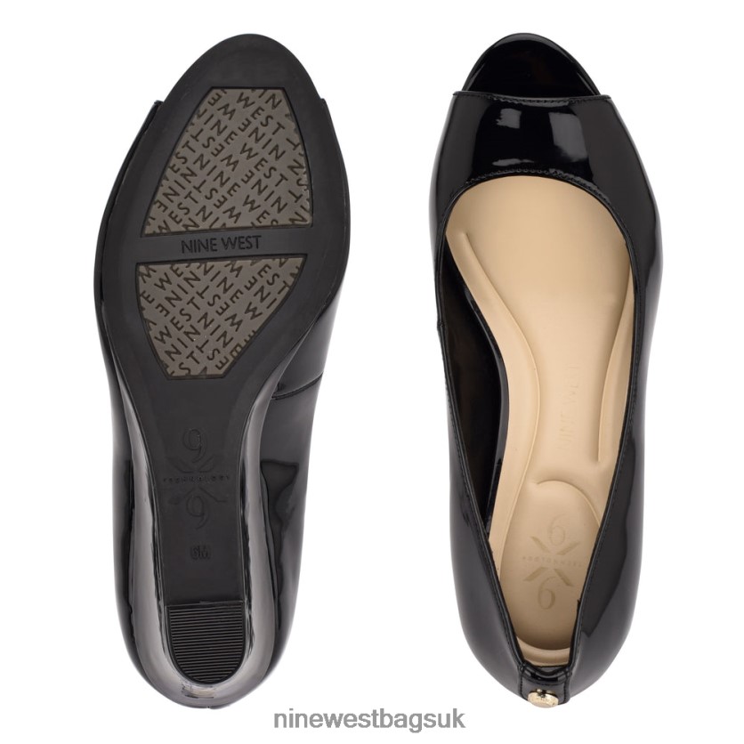 Nine West Cape 9x9 Dress Wedges RFX40B1144 - Nine West Bags UK Black Patent