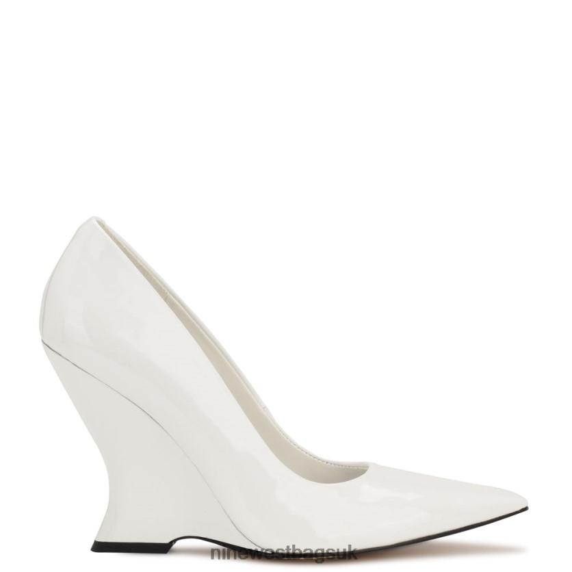 Nine West Eaava Pointy Toe Wedges RFX40B1136 - Nine West Bags UK White Patent