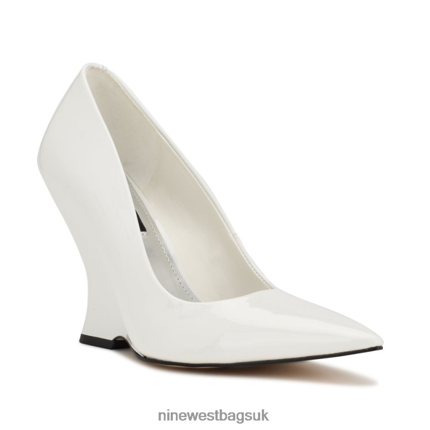Nine West Eaava Pointy Toe Wedges RFX40B1136 - Nine West Bags UK White Patent
