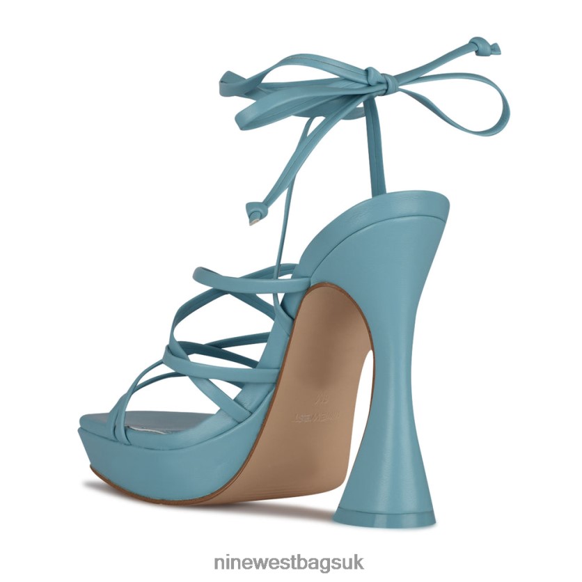 Nine West Ailey Ankle Wrap Platform Sandals RFX40B1018 - Nine West Sandals UK Blue