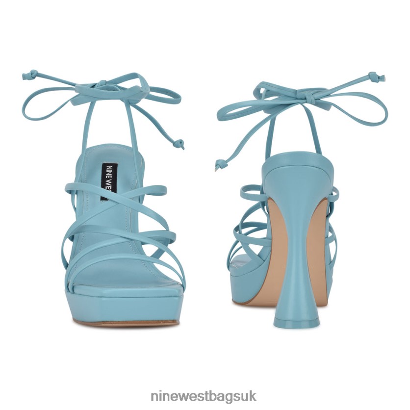 Nine West Ailey Ankle Wrap Platform Sandals RFX40B1018 - Nine West Sandals UK Blue