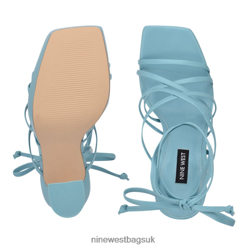 Nine West Ailey Ankle Wrap Platform Sandals RFX40B1018 - Nine West Sandals UK Blue