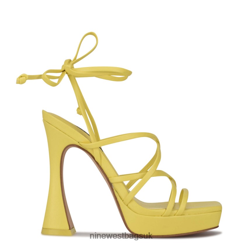 Nine West Ailey Ankle Wrap Platform Sandals RFX40B1019 - Nine West UK Sale Yellow