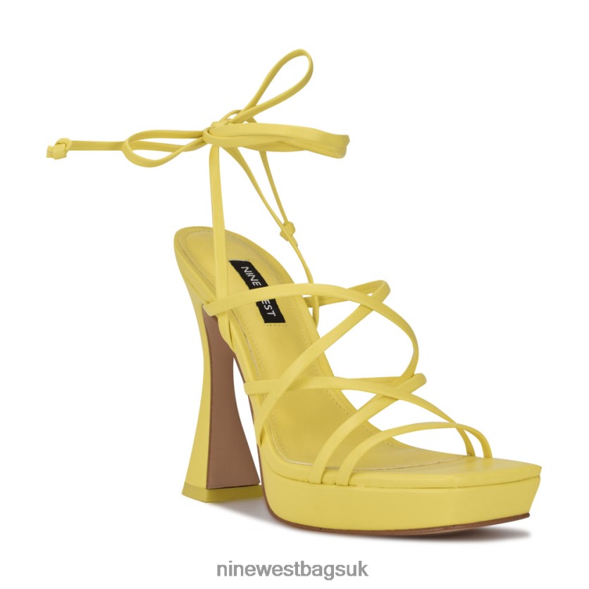 Nine West Ailey Ankle Wrap Platform Sandals RFX40B1019 - Nine West UK Sale Yellow