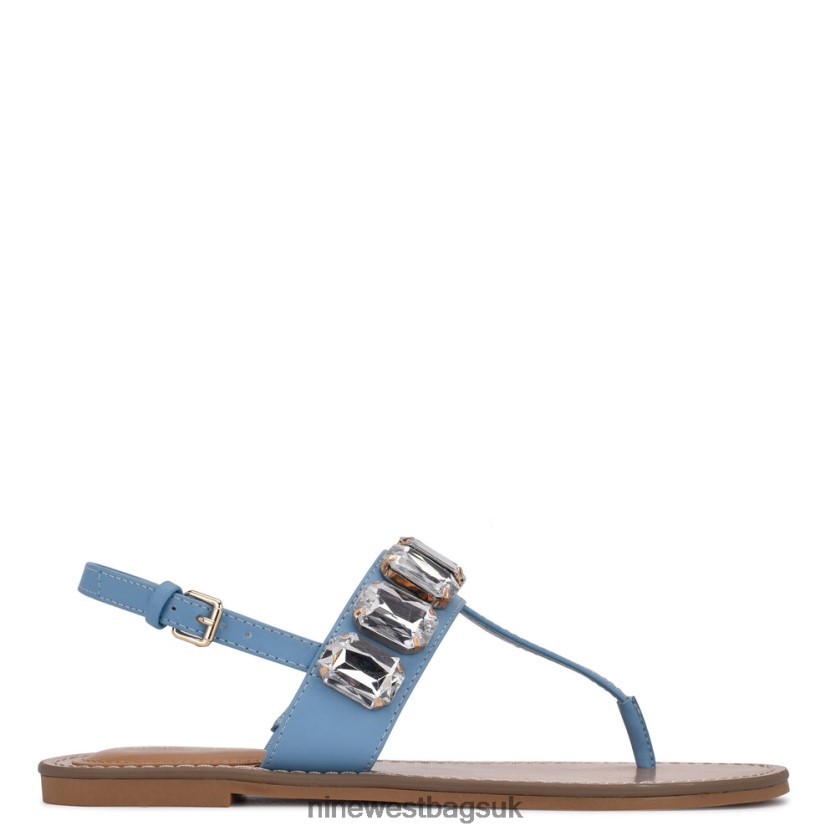 Nine West Coral Flat Sandals RFX40B1010 - Nine West Sandals UK Blue Mint
