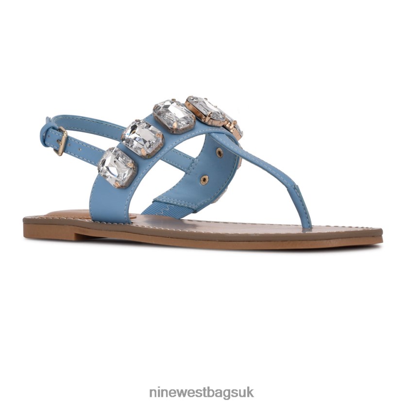 Nine West Coral Flat Sandals RFX40B1010 - Nine West Sandals UK Blue Mint