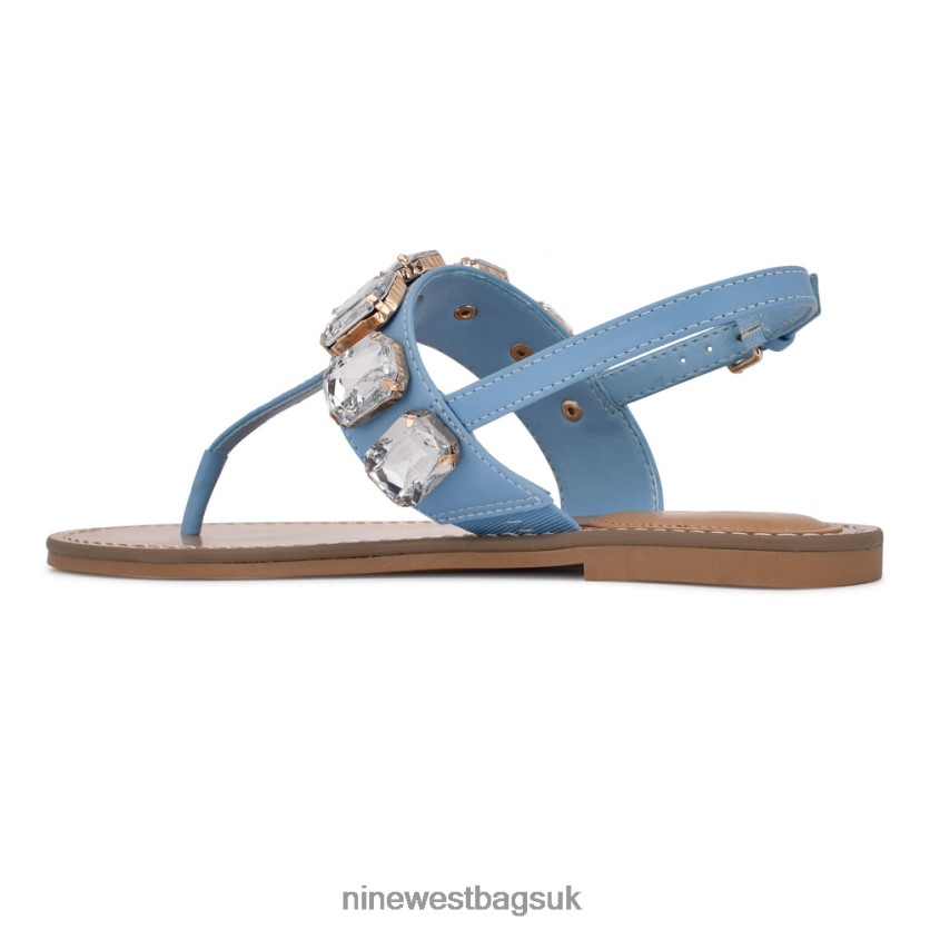 Nine West Coral Flat Sandals RFX40B1010 - Nine West Sandals UK Blue Mint