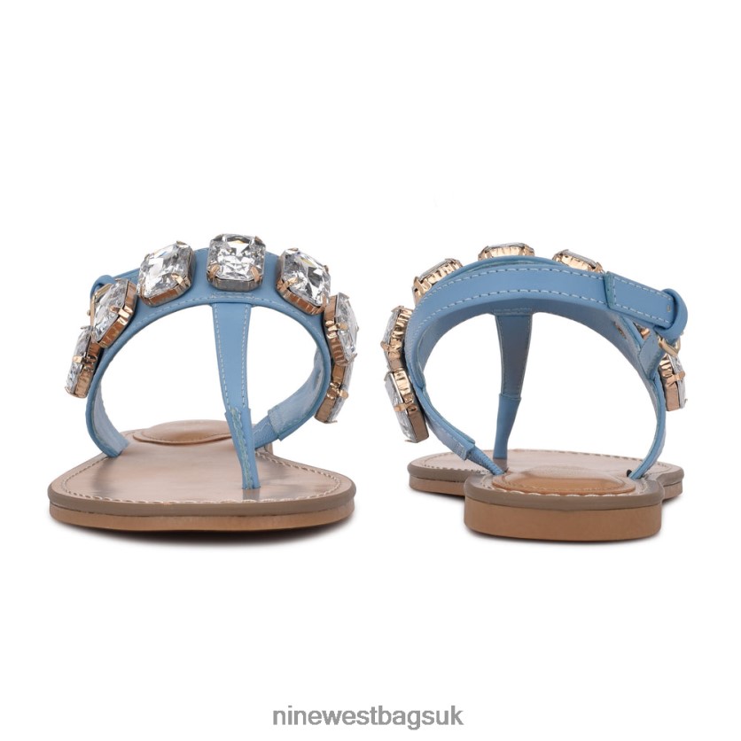 Nine West Coral Flat Sandals RFX40B1010 - Nine West Sandals UK Blue Mint