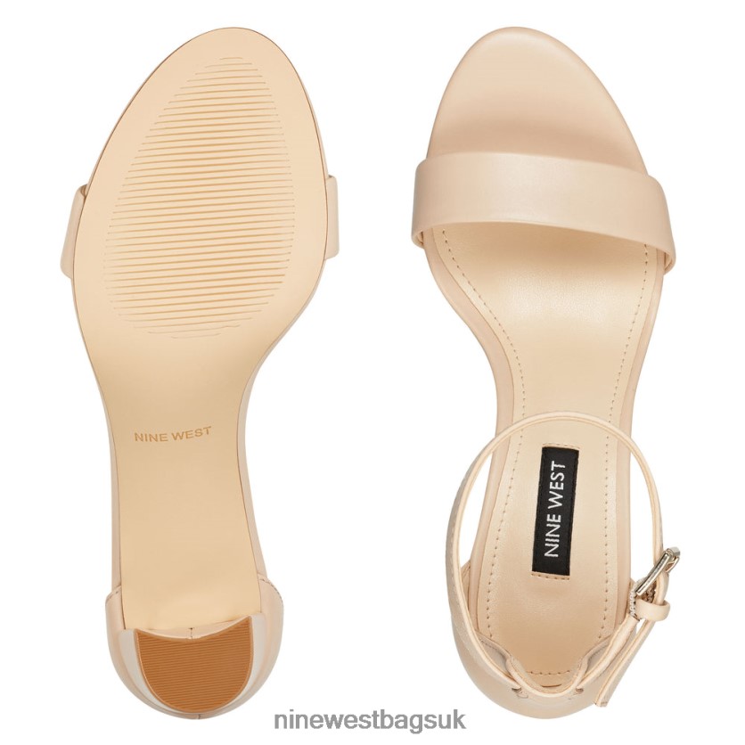 Nine West Pruce Ankle Strap Block Heel Sandals RFX40B2405 - Nine West UK Ivory Leather