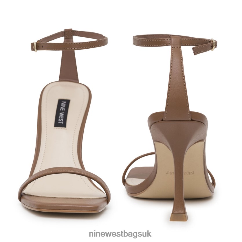 Nine West Yess Ankle Strap Sandals RFX40B2394 - Nine West Sandals UK Light Brown Leather