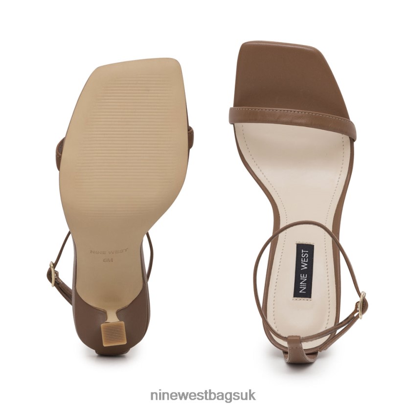 Nine West Yess Ankle Strap Sandals RFX40B2394 - Nine West Sandals UK Light Brown Leather