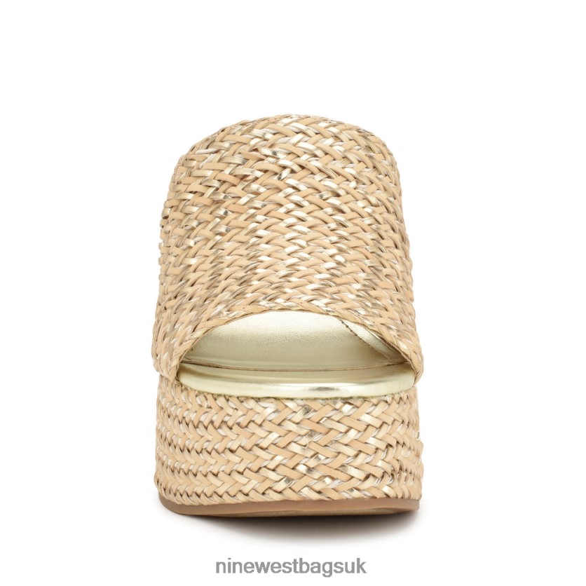 Nine West Everie Espadrille Wedge Sandals RFX40B763 - Nine West UK Sale Natural Platino