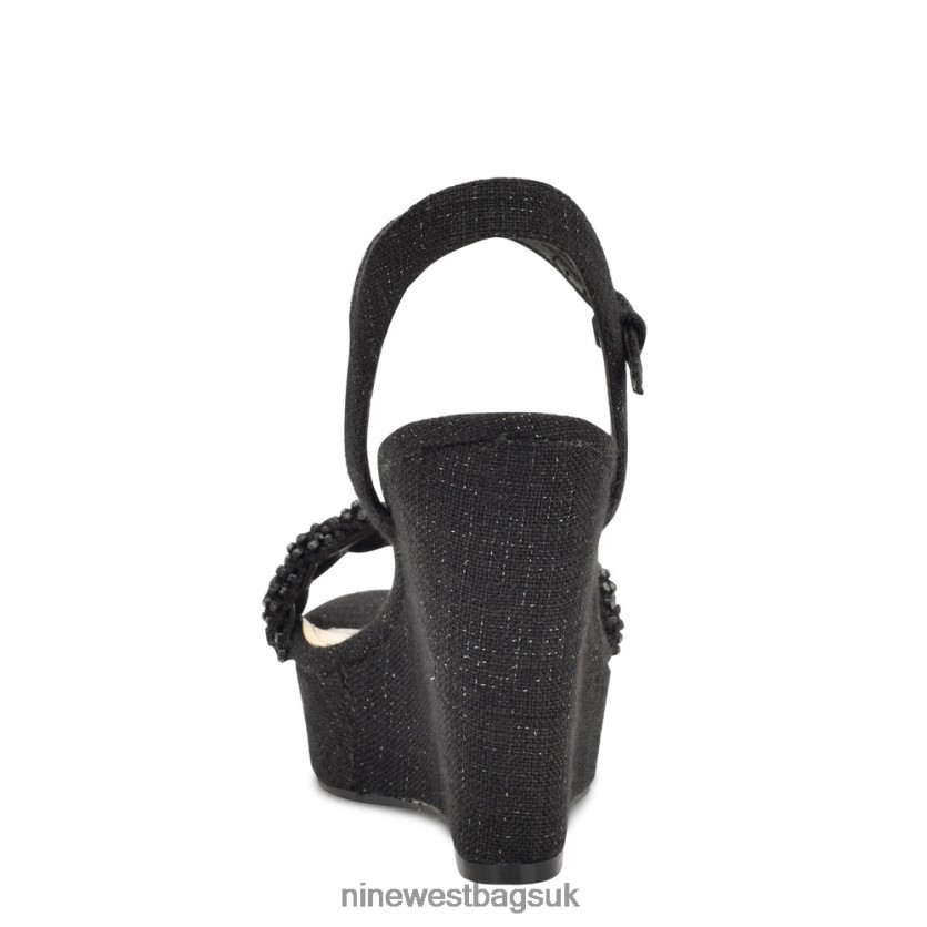 Nine West Halora Wedge Sandals RFX40B758 - Nine West Sandals UK Black