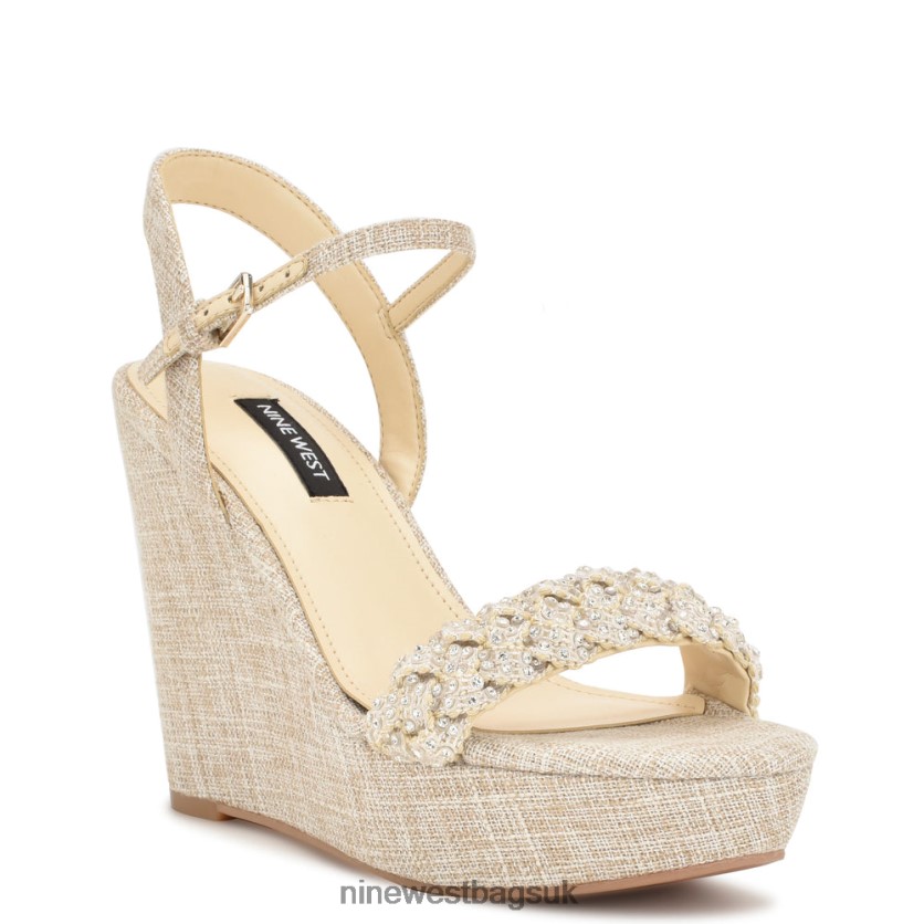 Nine West Halora Wedge Sandals RFX40B759 - Nine West UK Sale Light Natural