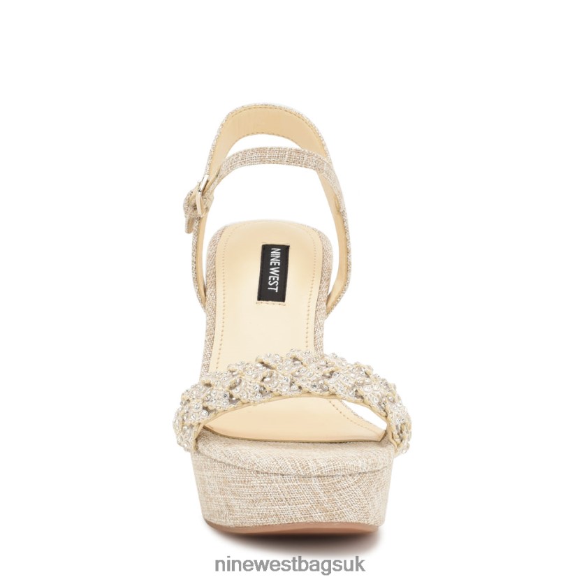 Nine West Halora Wedge Sandals RFX40B759 - Nine West UK Sale Light Natural