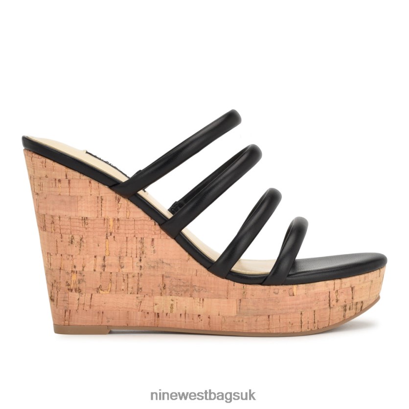 Nine West Haloway Espadrille Wedge Sandals RFX40B666 - Nine West Sandals UK Black