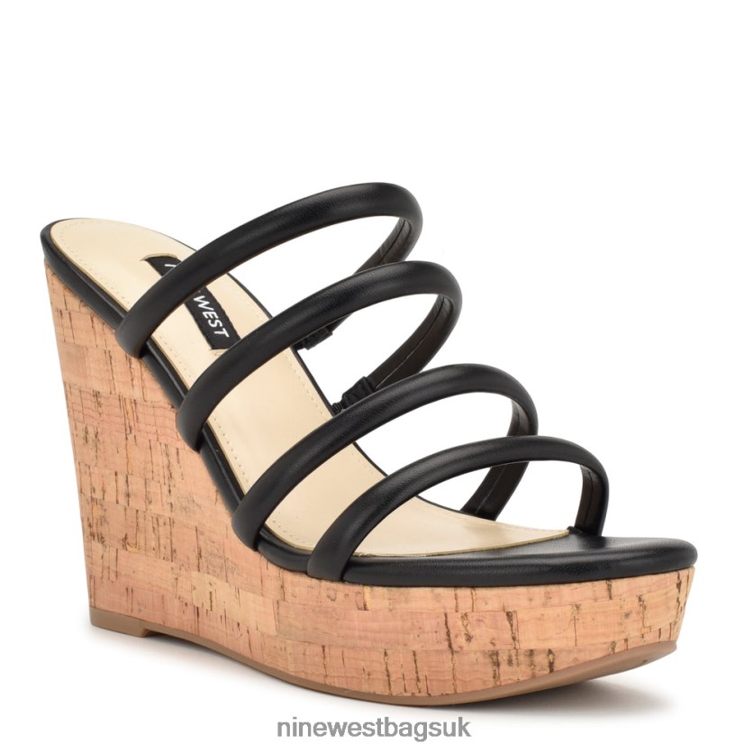 Nine West Haloway Espadrille Wedge Sandals RFX40B666 - Nine West Sandals UK Black