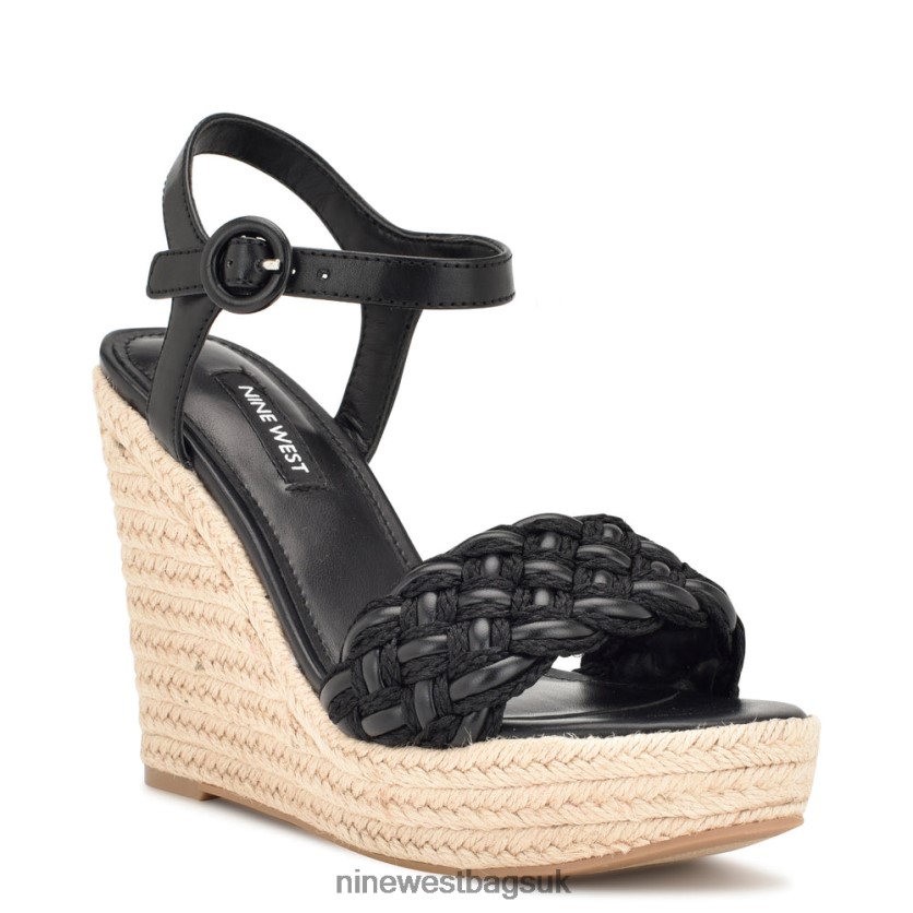 Nine West Hosana Espadrille Wedge Sandals RFX40B746 - Nine West Sandals UK Black