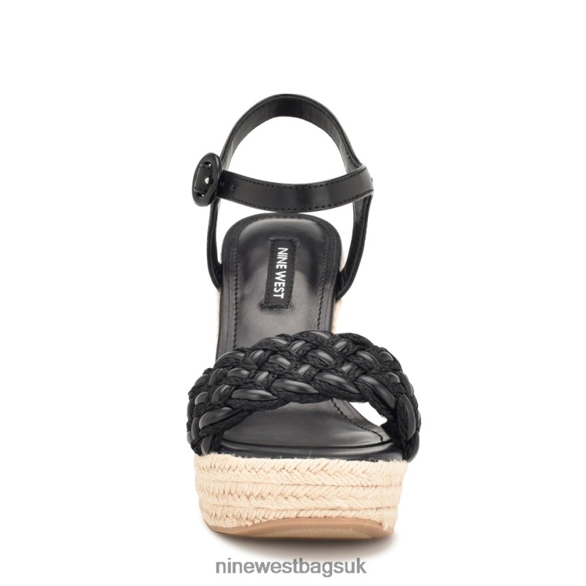 Nine West Hosana Espadrille Wedge Sandals RFX40B746 - Nine West Sandals UK Black
