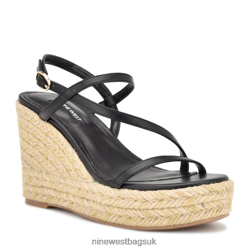 Nine West Jills Espadrille Wedge Sandals RFX40B1134 - Nine West Sandals UK Black