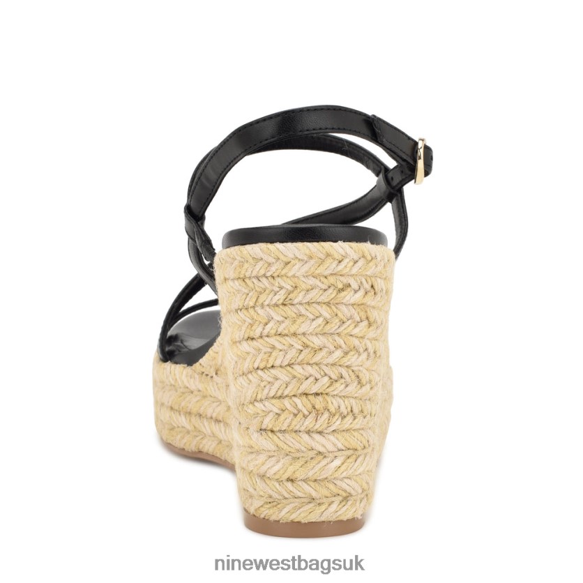 Nine West Jills Espadrille Wedge Sandals RFX40B1134 - Nine West Sandals UK Black