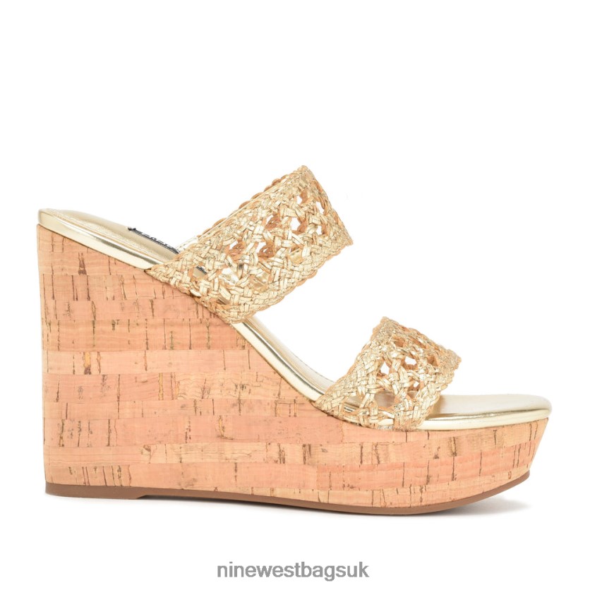 Nine West Kalani Wedge Sandals RFX40B742 - Nine West Sandals UK Platino