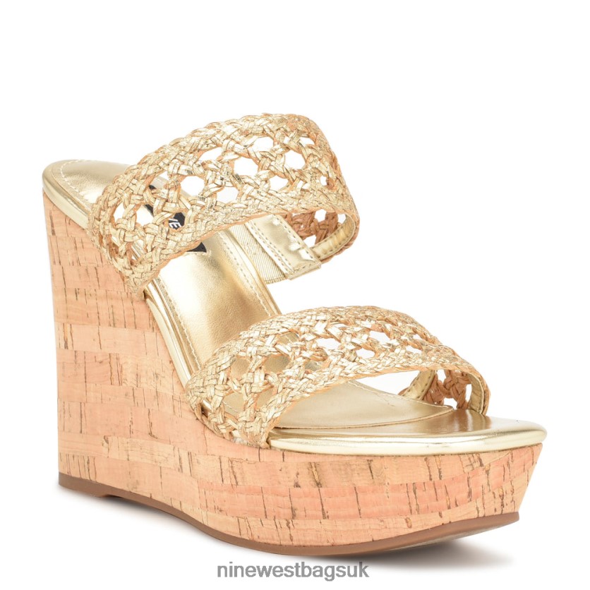 Nine West Kalani Wedge Sandals RFX40B742 - Nine West Sandals UK Platino