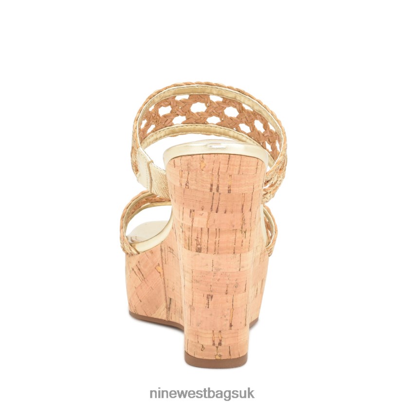 Nine West Kalani Wedge Sandals RFX40B742 - Nine West Sandals UK Platino